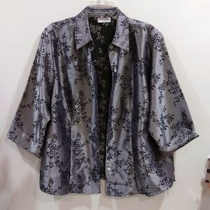 Embroidered Kimono-Style Vintage Blouse